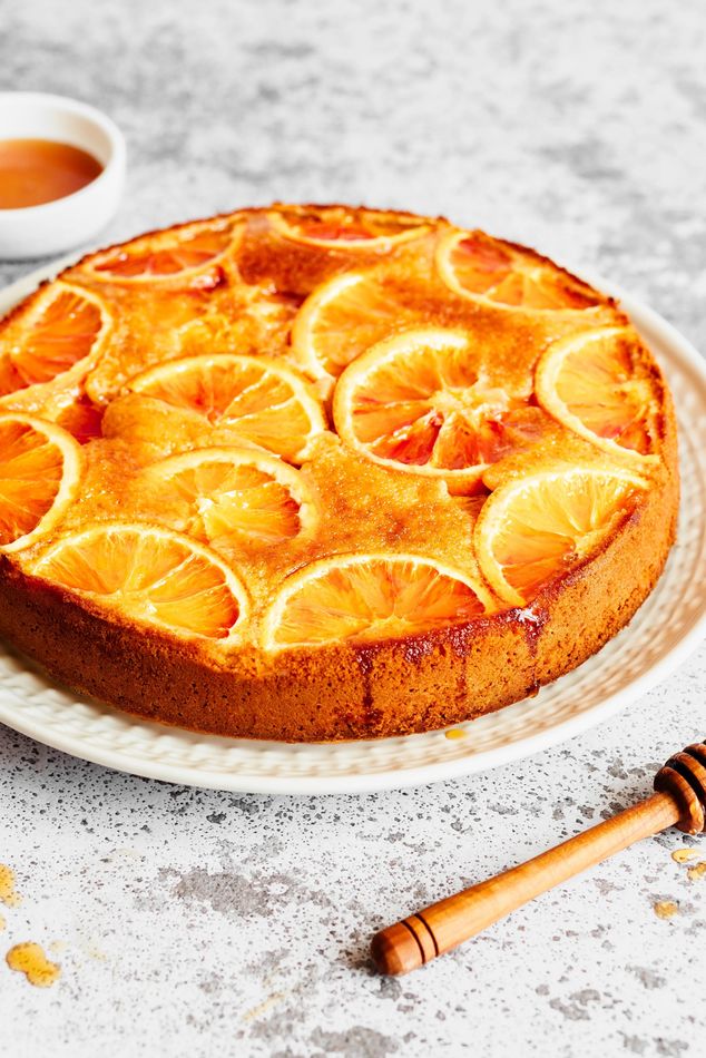Tarta invertida de naranja